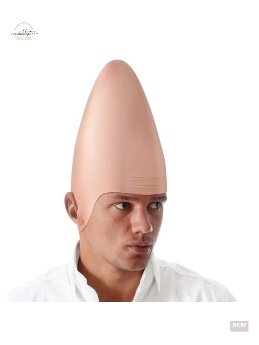 Latex Bald Cap Cone Head Halloween Cosplay Costume Accessory for Kids & Adults